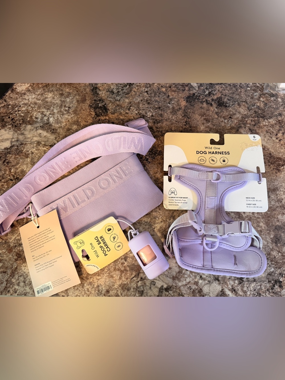 Wild One  Dog Harness Set in Lilac